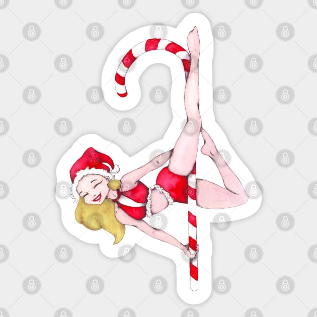 Mrs Claus pole dancing Sticker by LaBellaCiambella